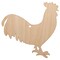 Rooster Chicken Standing Solid Unfinished Craft Wood Holiday Christmas Tree DIY Pre-Drilled Ornament
